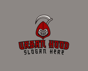 Hood - Red Ninja Scythe logo design