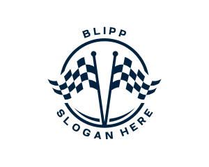 Gokart - Racing Flag Pit Stop logo design