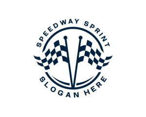 Racing Flag Pit Stop logo design