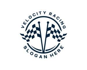 Racing Flag Pit Stop logo design