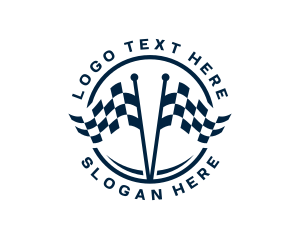 Racer - Racing Flag Pit Stop logo design