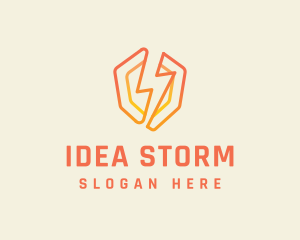 Electric Lightning Shield logo design