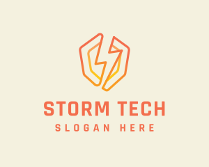 Electric Lightning Shield logo design