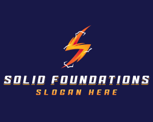 Strong - Lightning Thunder Bolt logo design