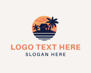 Coconut Tree - Beach House Resort logo design