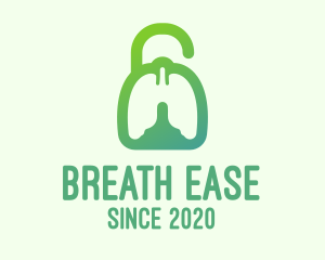 Green Respiratory Lung Unlock logo design