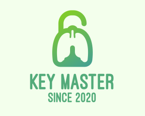 Unlock - Green Respiratory Lung Unlock logo design