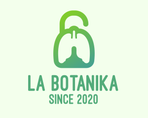 Locksmith - Green Respiratory Lung Unlock logo design