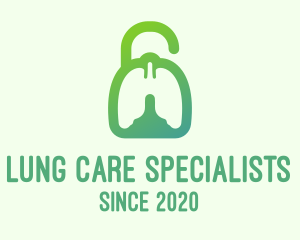 Green Respiratory Lung Unlock logo design