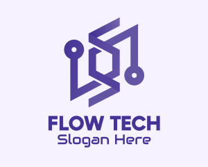 Purple Tech Company logo design