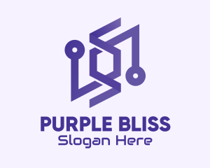 Purple Tech Company logo design