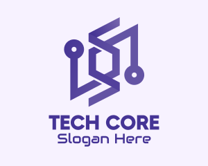 Purple Tech Company logo design