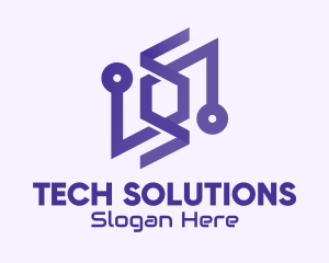 Technological - Purple Tech Company logo design