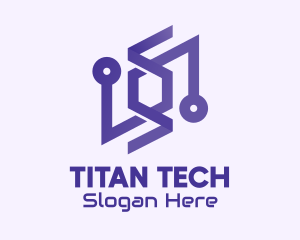 Purple Tech Company logo design