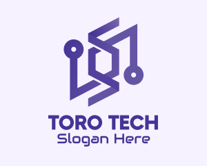 Purple Tech Company logo design