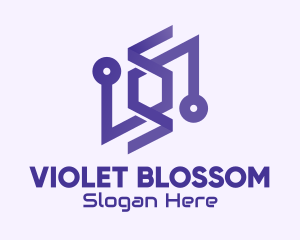 Purple Tech Company logo design