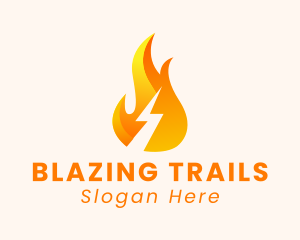 Fire Thunder Bolt  logo design