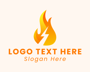 Fireman - Fire Thunder Bolt logo design