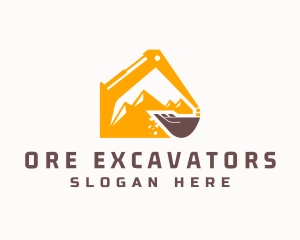 Mining Mountain Excavator logo design