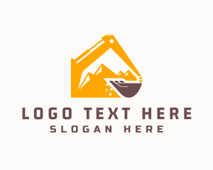 Civil Engineering - Mining Mountain Excavator logo design