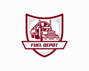 Gasoline - Freight Tanker Truck logo design