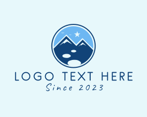 Himalayas - Natural Mountaineering Badge logo design
