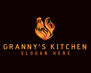 Hot Flaming Rooster logo design