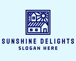 Sunshine - Blue Sunshine House logo design
