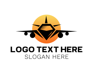 Airplane - Sun Airplane Flight logo design