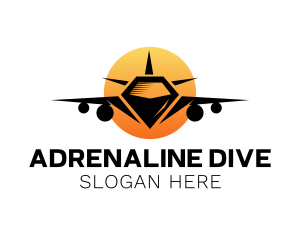 Sun Airplane Flight logo design