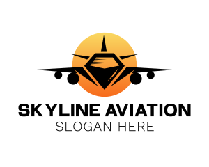 Flight - Sun Airplane Flight logo design