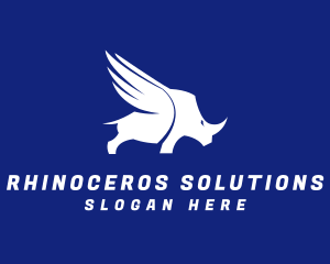 Rhinoceros - Winged Rhinoceros Safari logo design