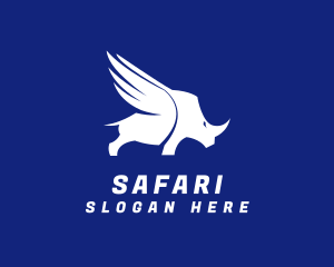 Winged Rhinoceros Safari logo design