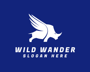 Winged Rhinoceros Safari logo design