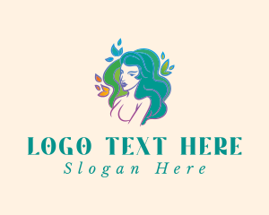 Facial Treatment - Woman Nature Beauty logo design