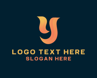 letter YL logotype design for company name colored blue swoosh