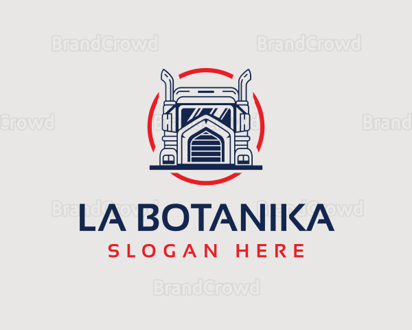 Logistics Truck Circle Logo