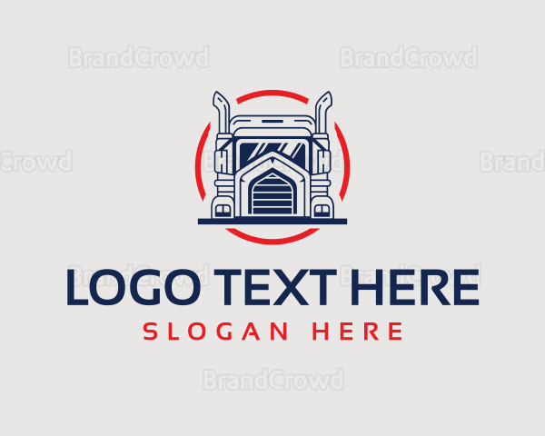 Logistics Truck Circle Logo