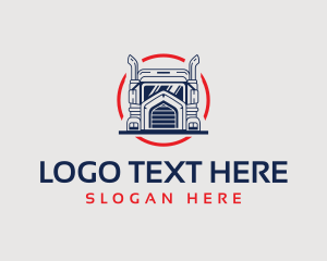 Trucking - Logistics Truck Circle logo design