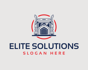 Shipping Service - Logistics Truck Circle logo design