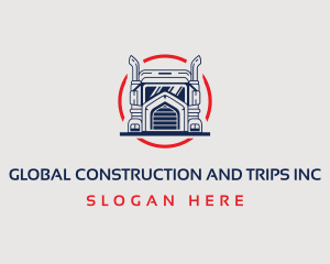 Trailer - Logistics Truck Circle logo design