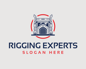 Logistics Truck Circle logo design