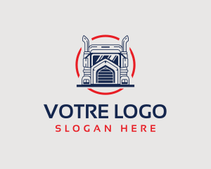 Vehicle - Logistics Truck Circle logo design