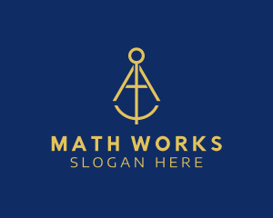 Math - Elegant Geometry Compass logo design