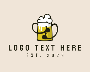 Positive - Beer Thumbs Up Mascot logo design