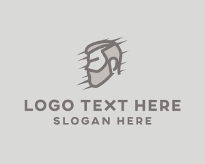 Hair Gel - Male Barber Beard logo design