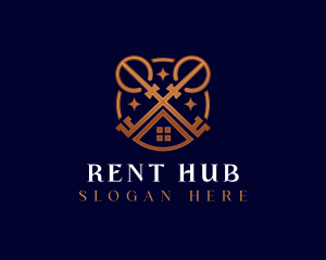 Rent - Property Real Estate Key logo design