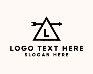 Old Fashioned - Hipster Arrow Triangle logo design