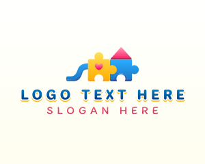 Schooling - Daycare Puzzle Playground logo design