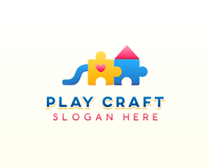 Daycare Puzzle Playground logo design